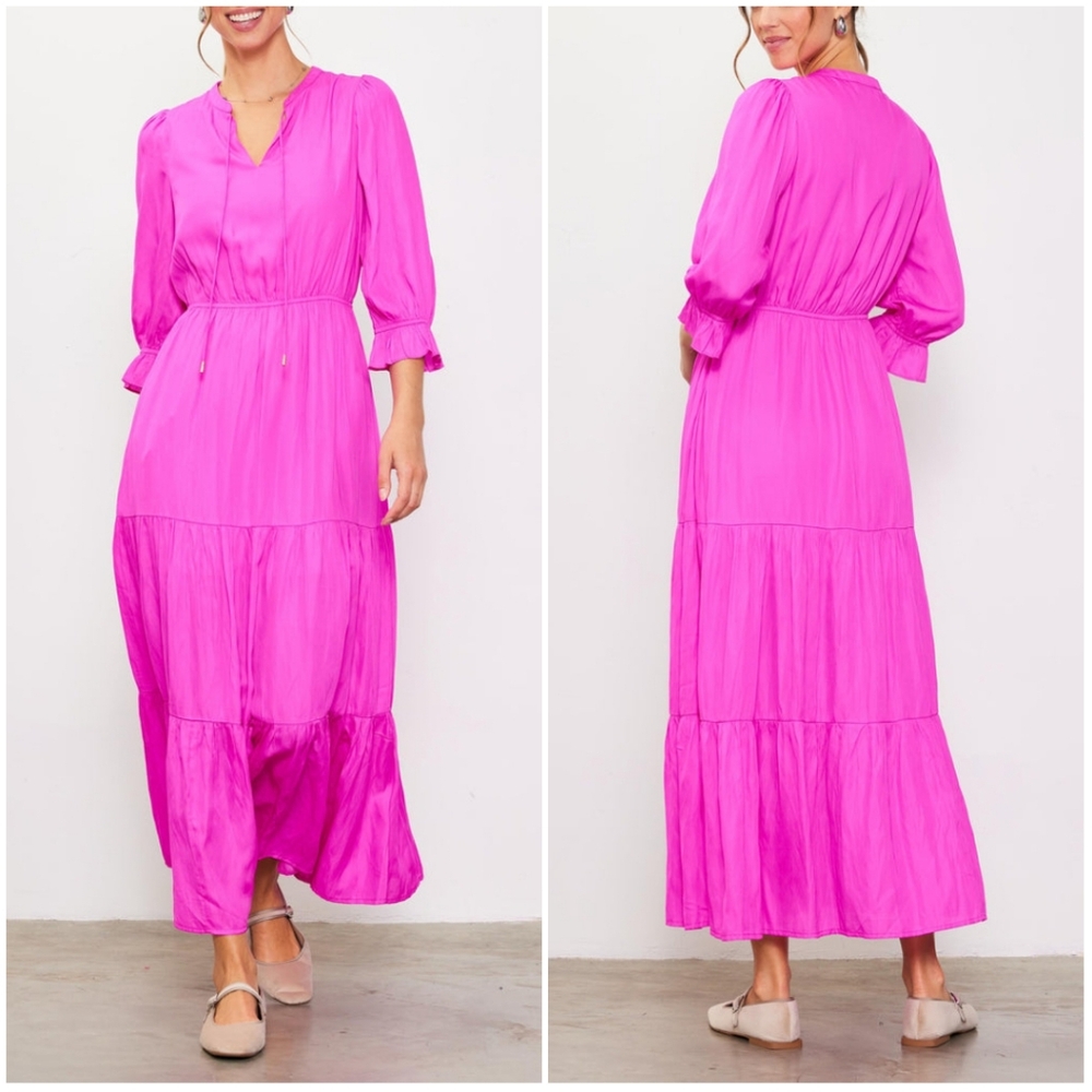 SKIES are Blue Emery Ruffle Tiered Flowy Maxi Dress